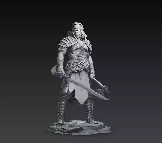 Armored Knight Sword Warrior STL 3D Model