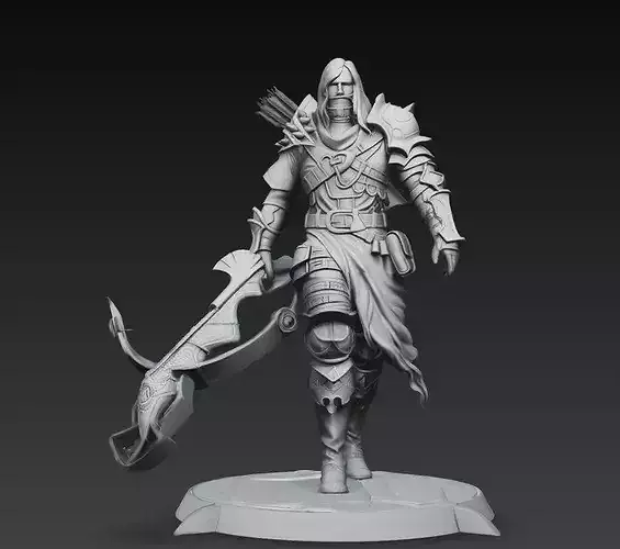 Armored Ranger Crossbow Warrior STL 3D Model