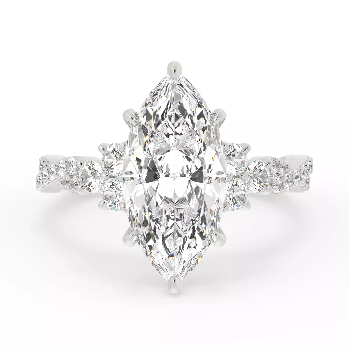 Marquise Custom Engagement Ring 3D print model