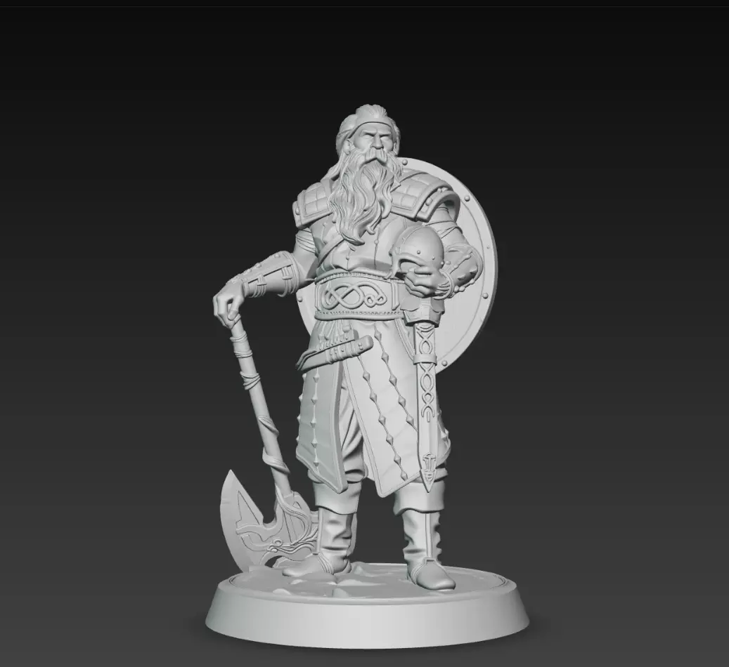 Viking Warrior with Axe STL 3D Model 3D print model