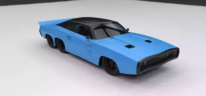Dodge Charger six-wheeled concept 3D model