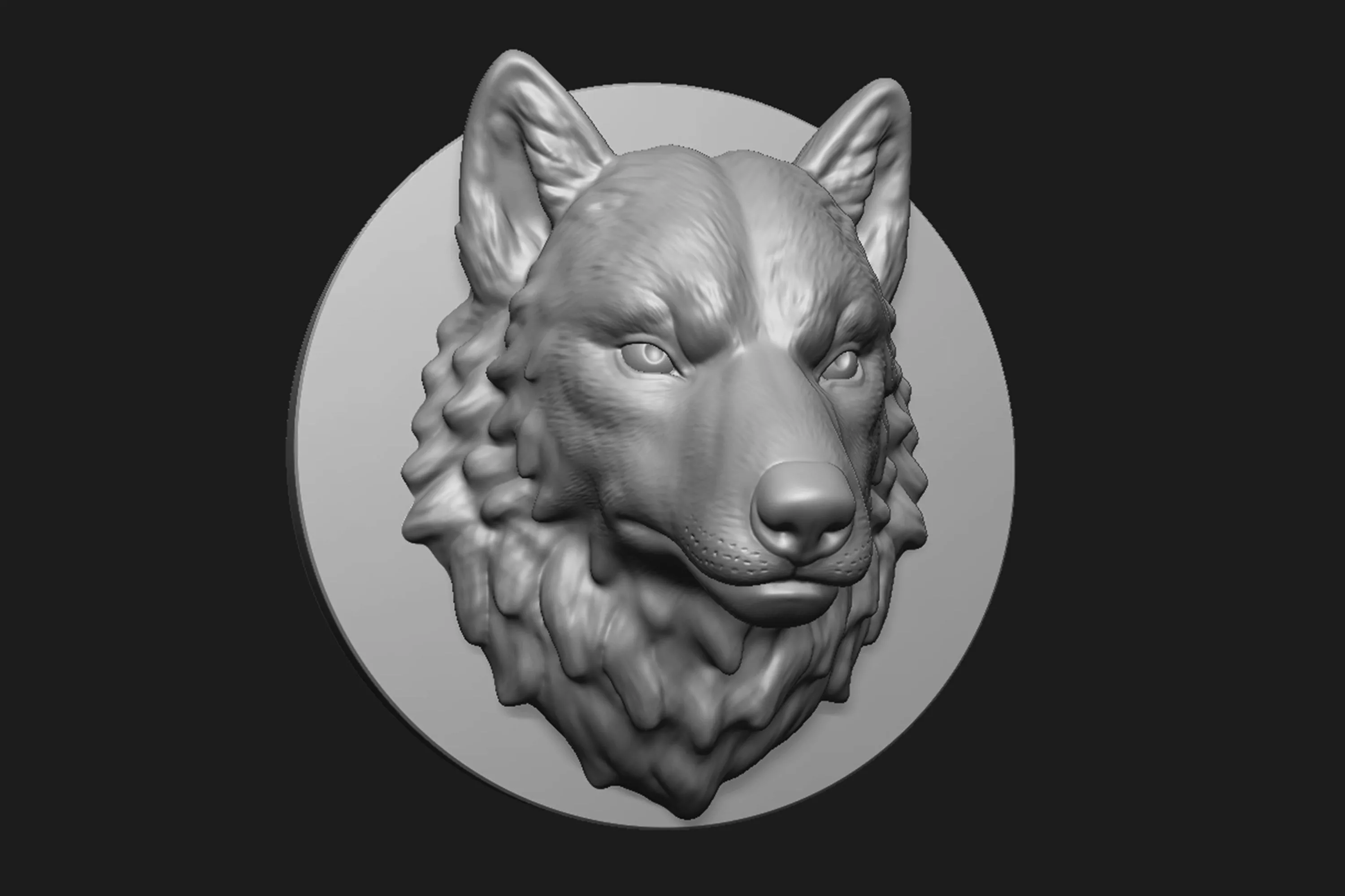 Guardian Wolf Bust 3D print model