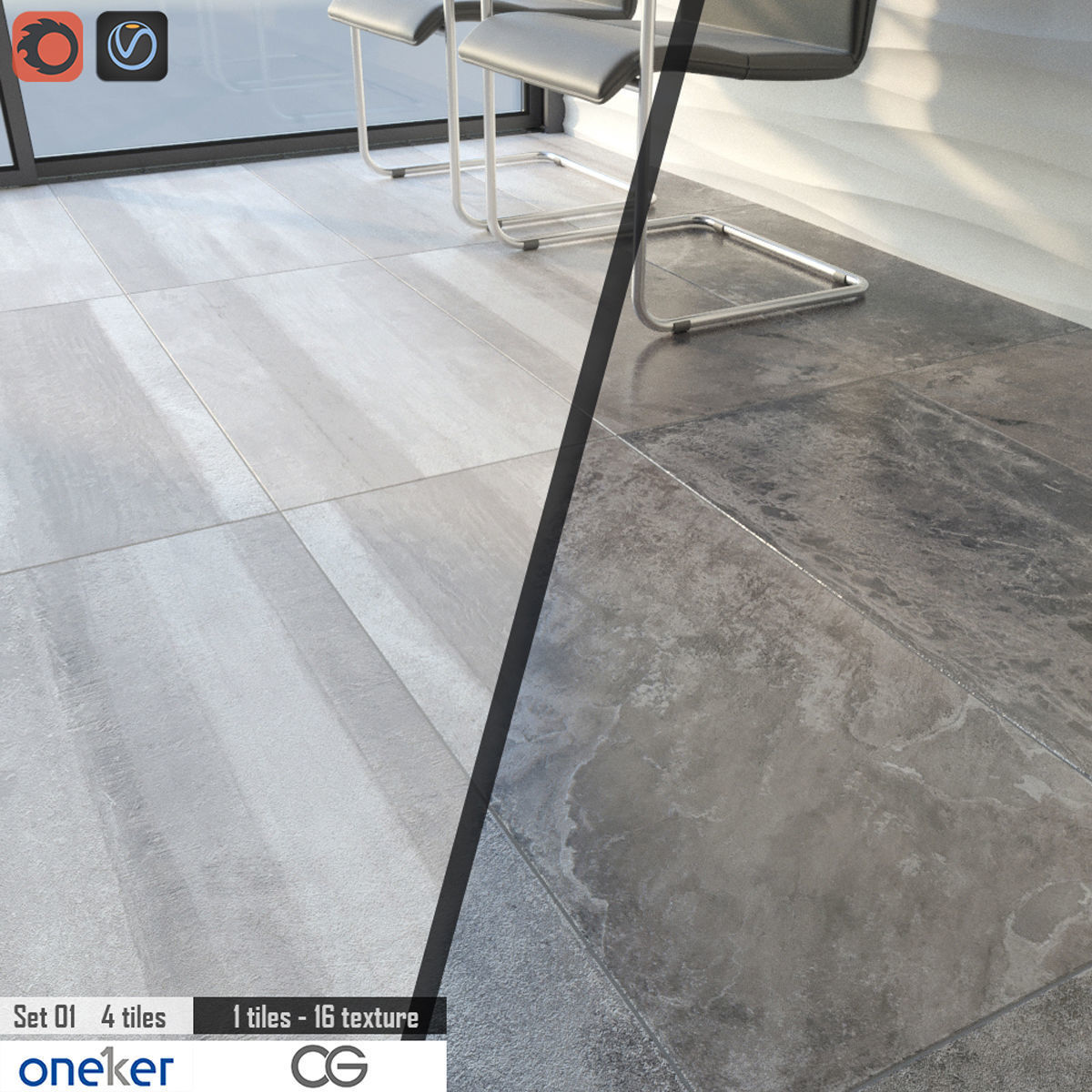 Oneker ARDESIA STRATOS Set 01 3D model_1