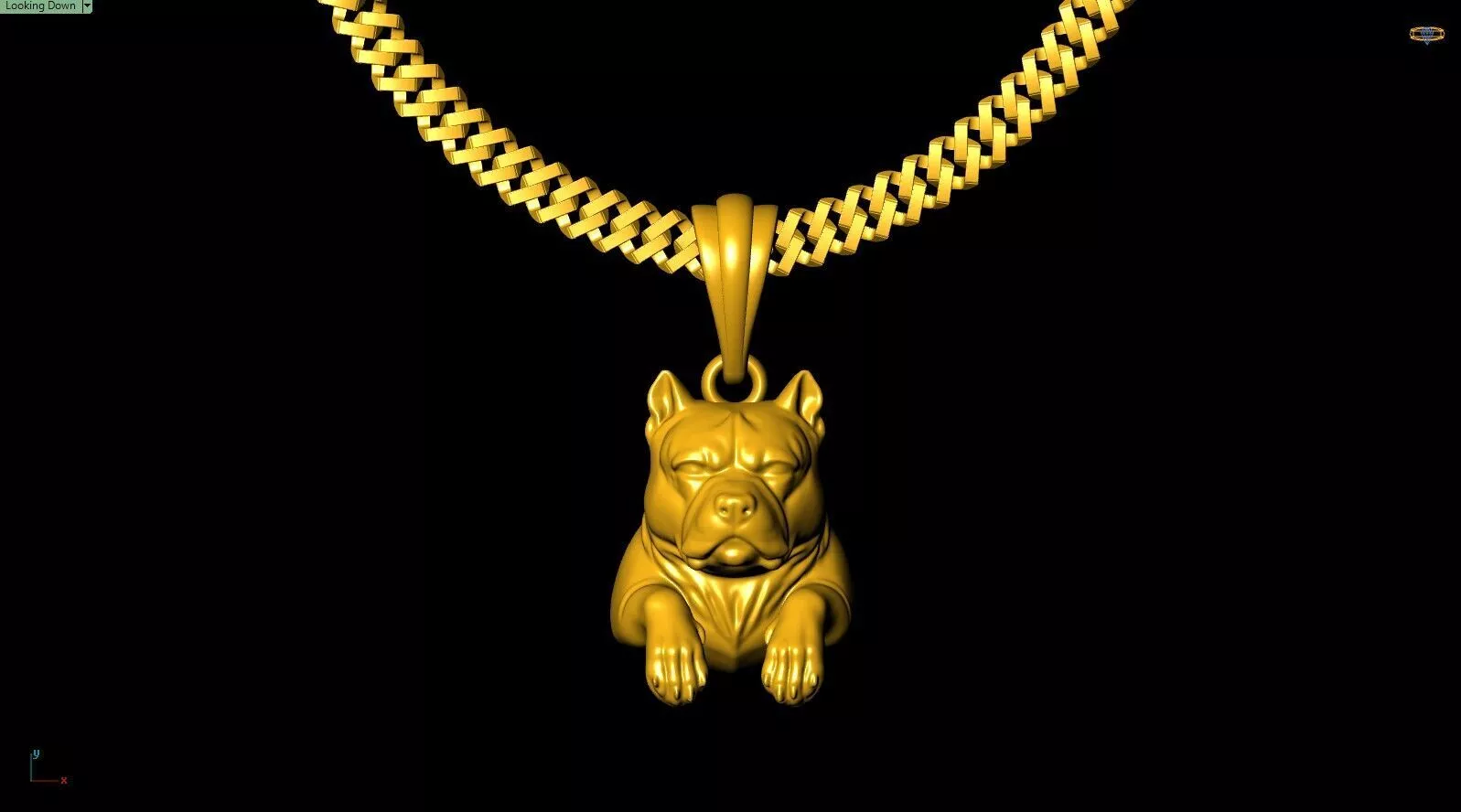 Bulldog Dog Loyalty Jewelry Pendant Necklace 3D print model