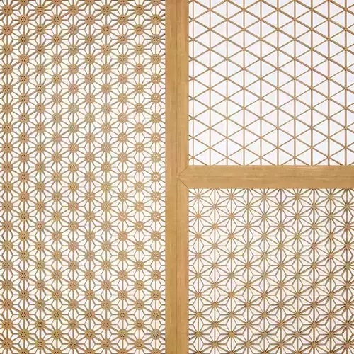 KUMIKO Collection A japanese screen with geometric patterns