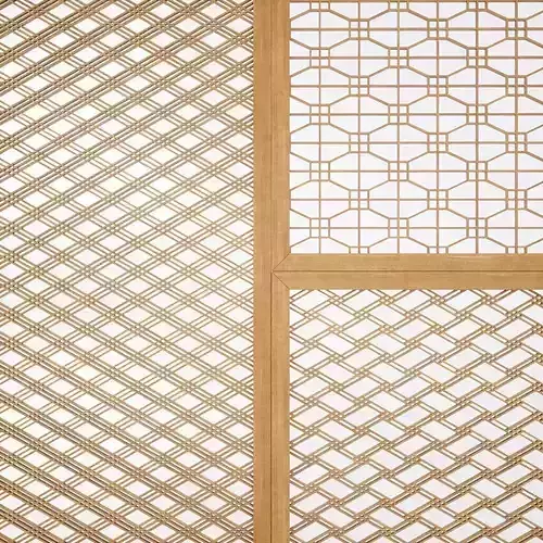 KUMIKO Collection B lattice pattern wall slats 3D model