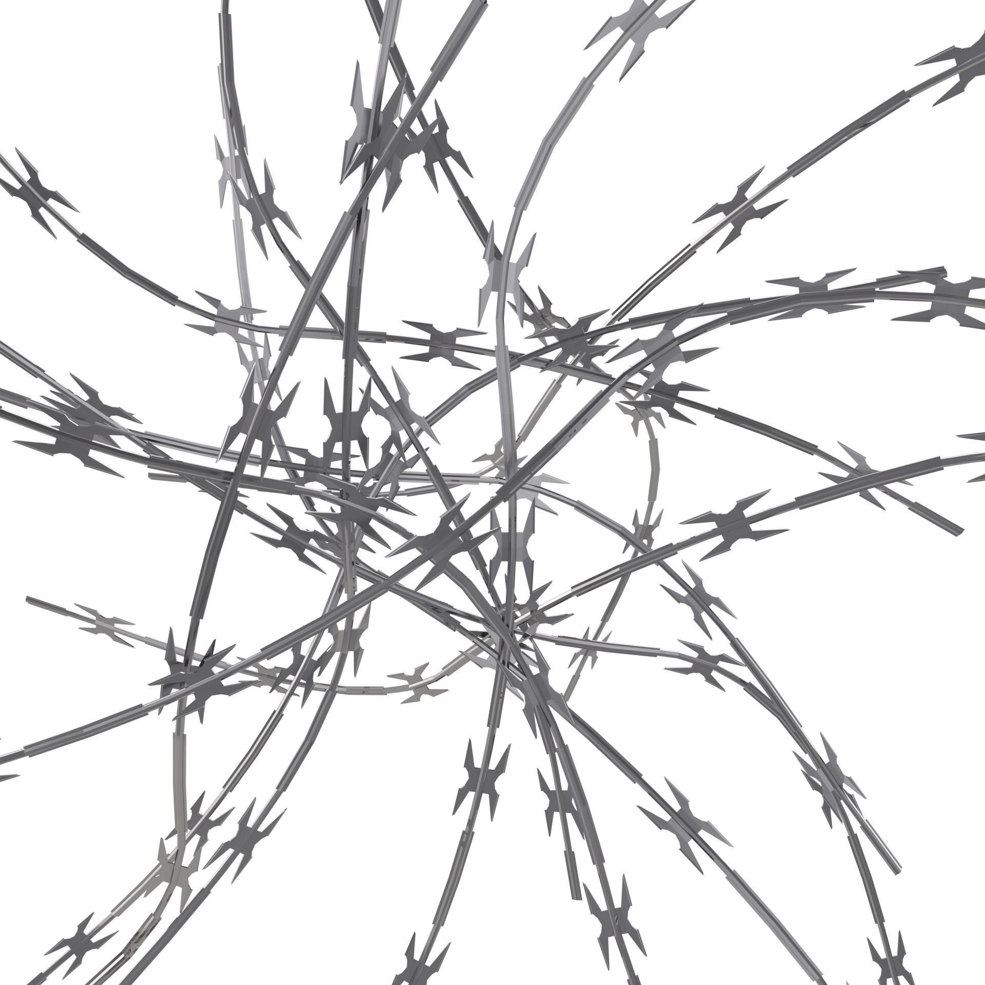 Razor Wire Chrome Low-poly 3D model_0