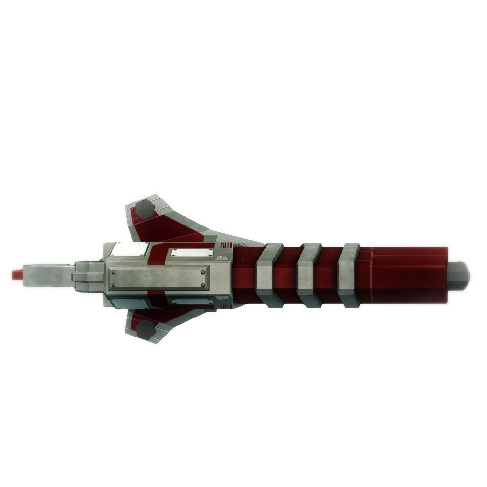 Blaster cannon 03 sci-fi low poly Rigged Low-poly 3D model_4