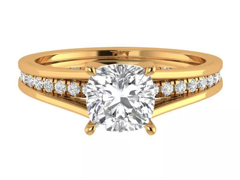 Cushion Engagement Ring 3D print model