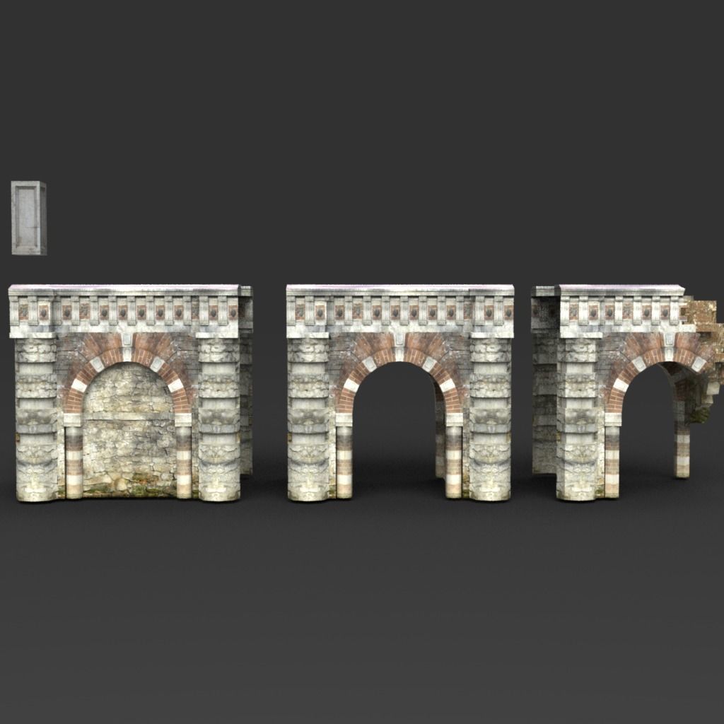 Bridge Modular Low-poly 3D model_3