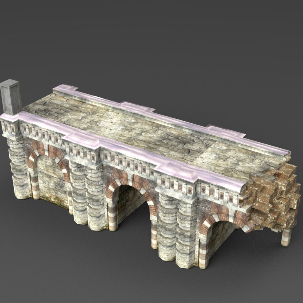 Bridge Modular Low-poly 3D model_1