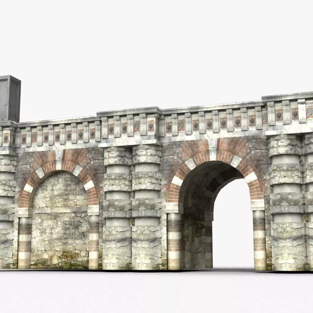 Bridge Modular Low-poly 3D model_0