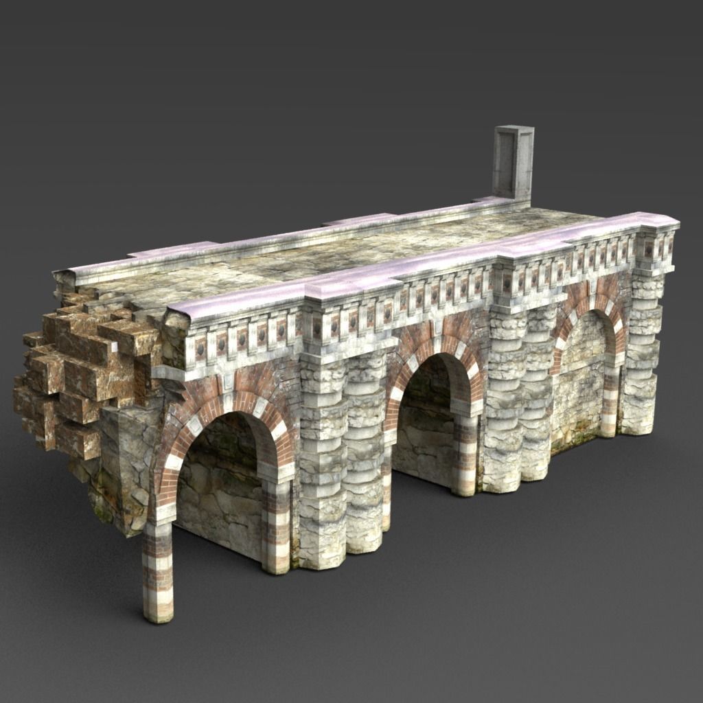 Bridge Modular Low-poly 3D model_2