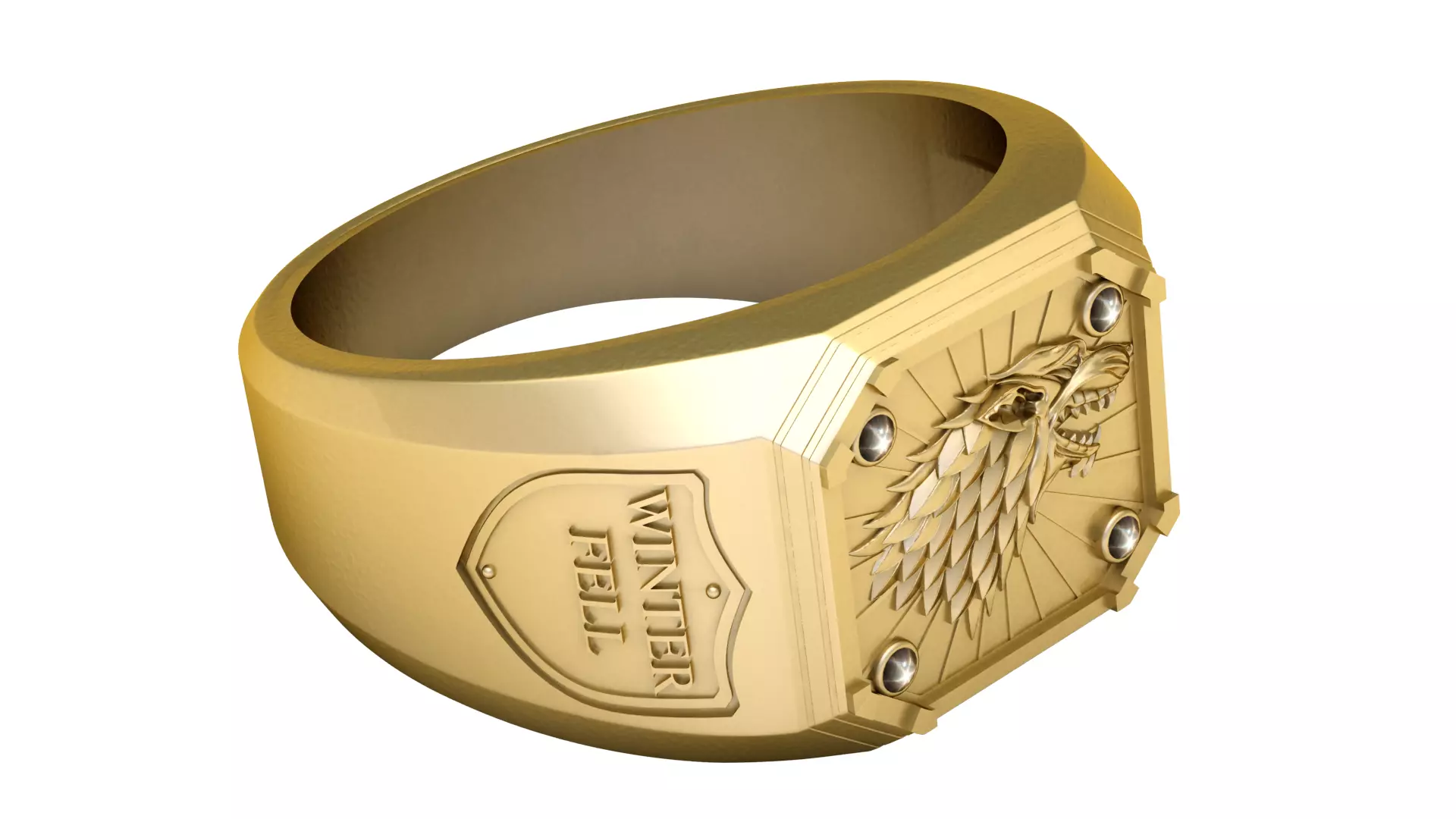 Winter Wolf Signet Ring - 3D Printable Fantasy Jewelry 3D print model