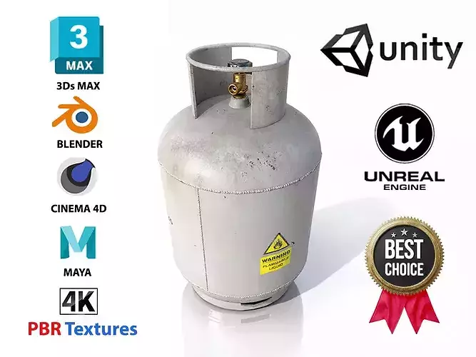 gas cylinder 12KG PBR 4K game ready
