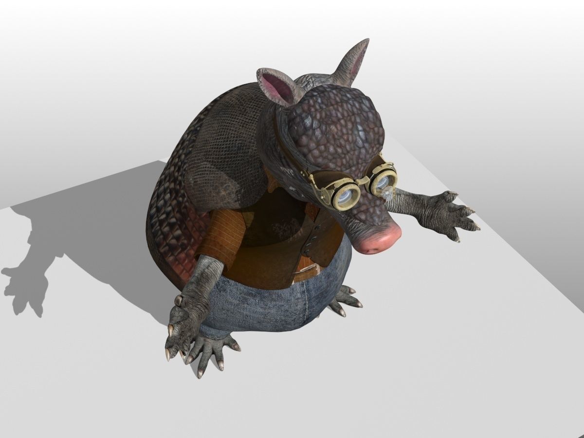 Armadillo Creature Low-poly 3D model_12