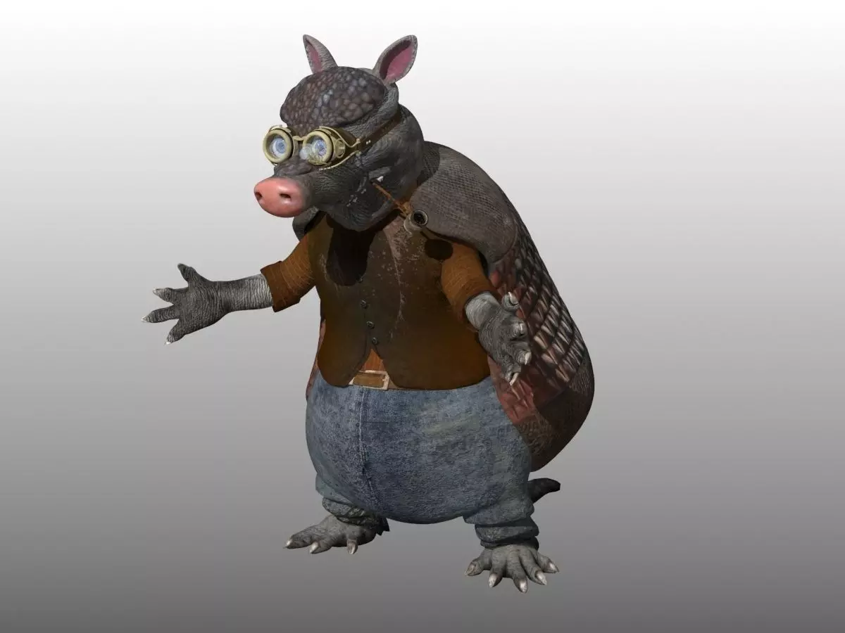 Armadillo Creature Low-poly 3D model_3