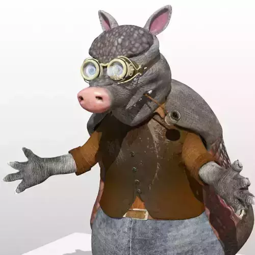 Armadillo Creature Low-poly 3D model