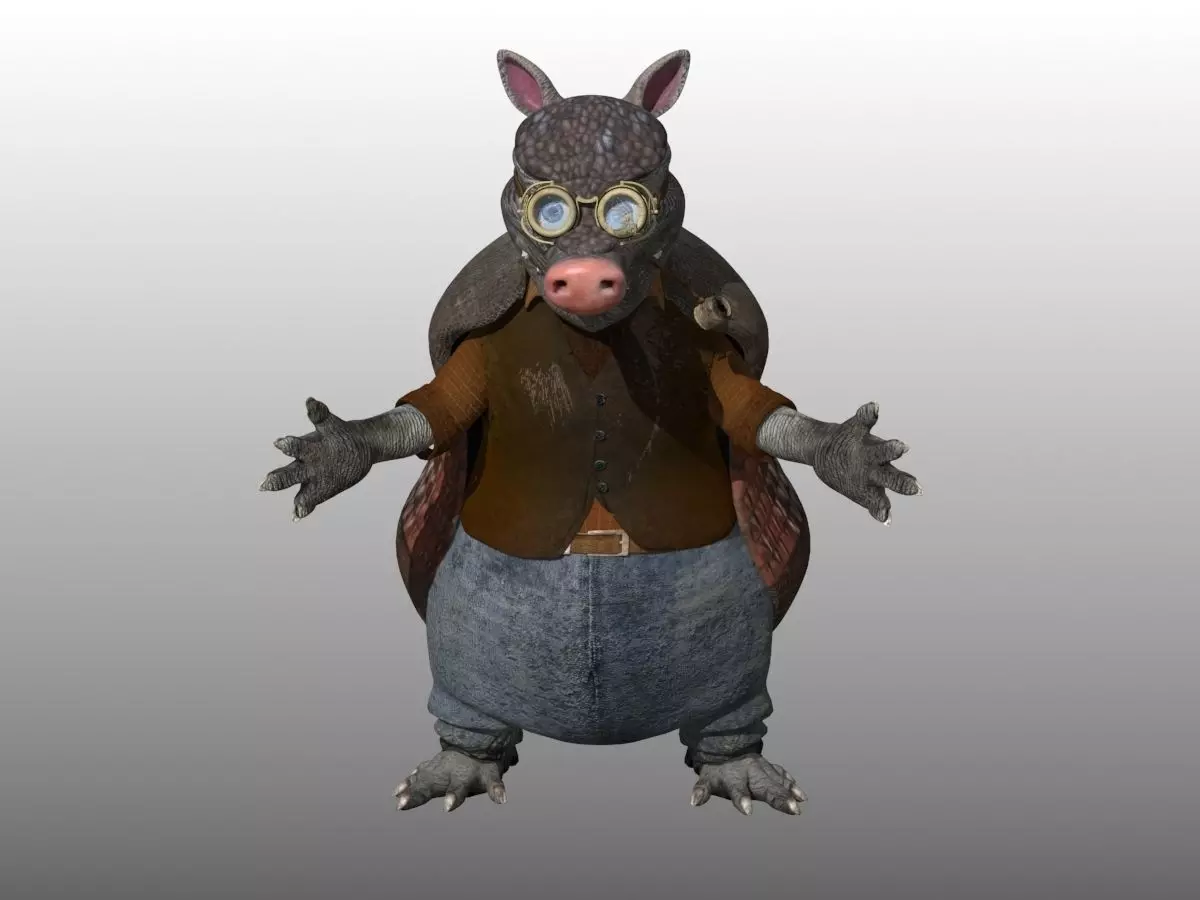 Armadillo Creature Low-poly 3D model_6