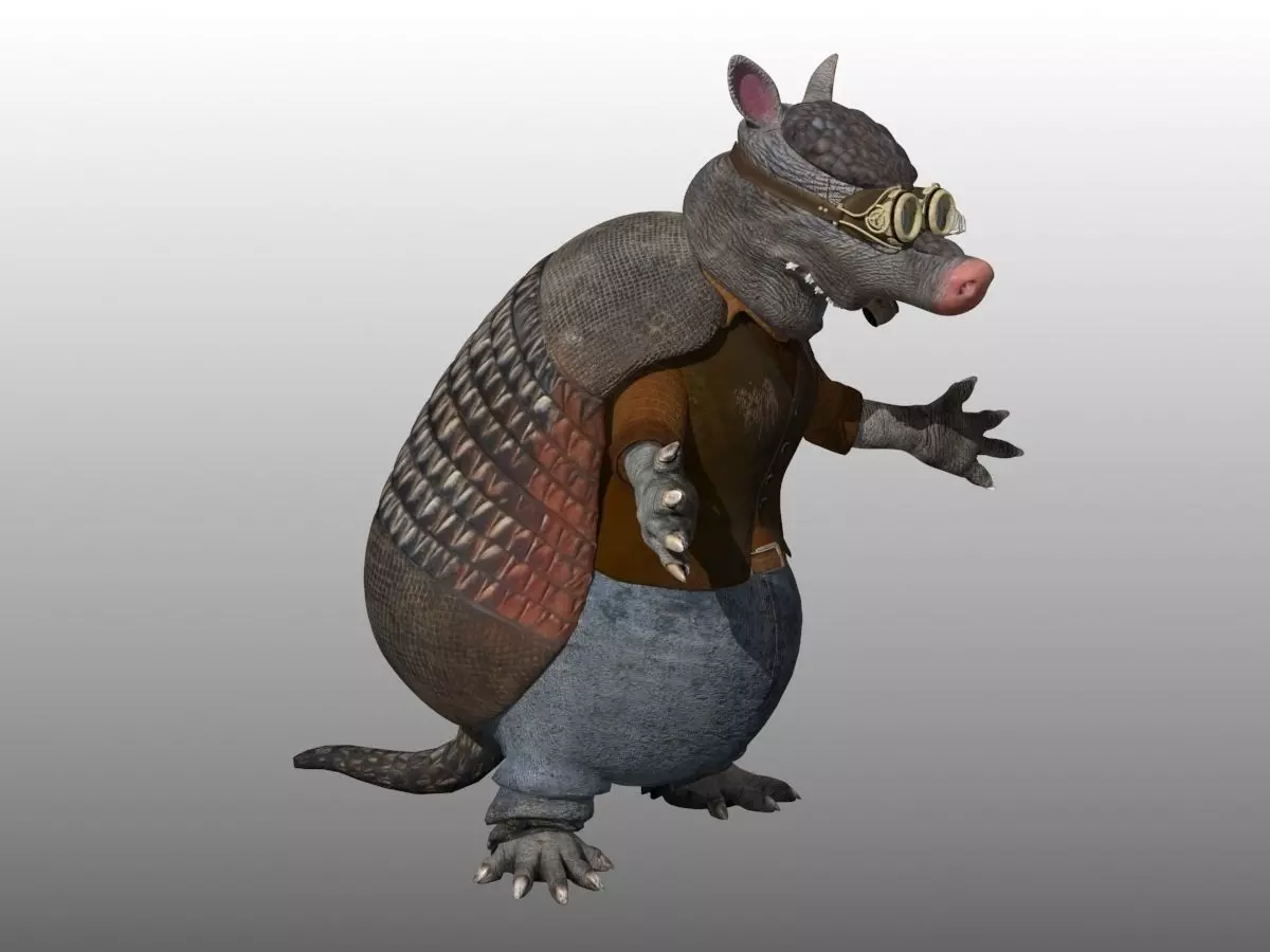 Armadillo Creature Low-poly 3D model_8