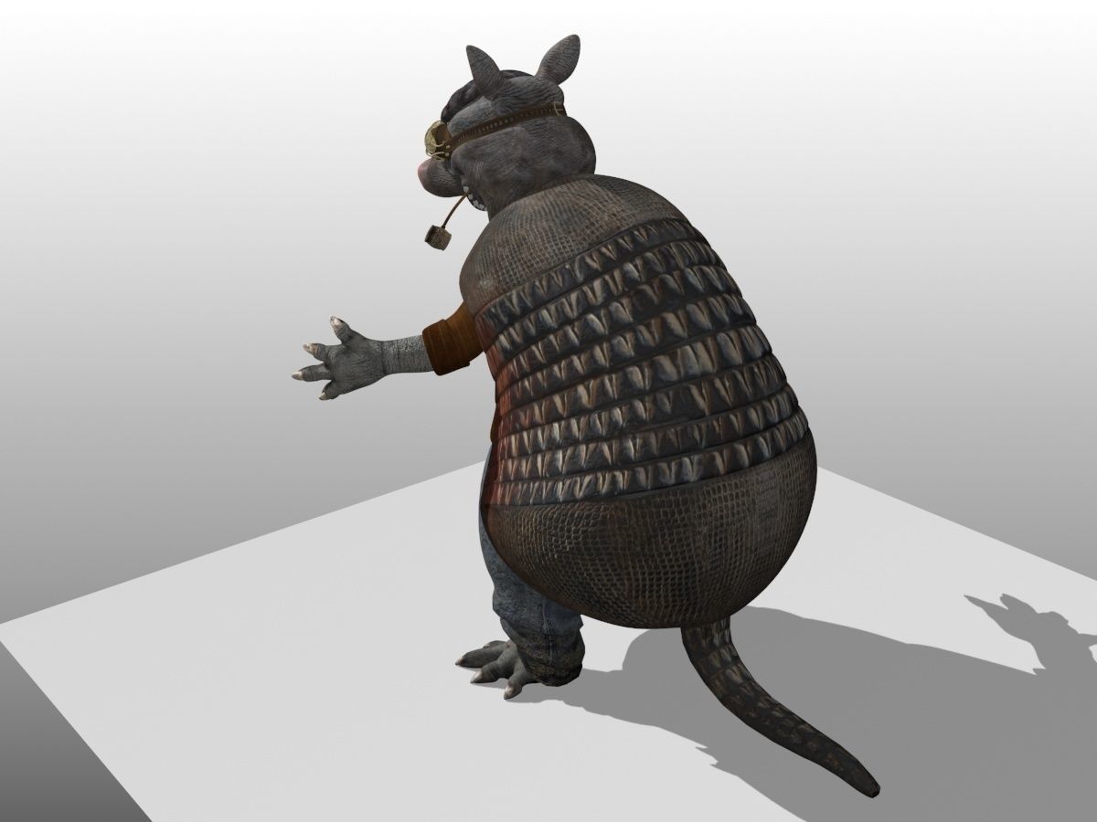 Armadillo Creature Low-poly 3D model_10