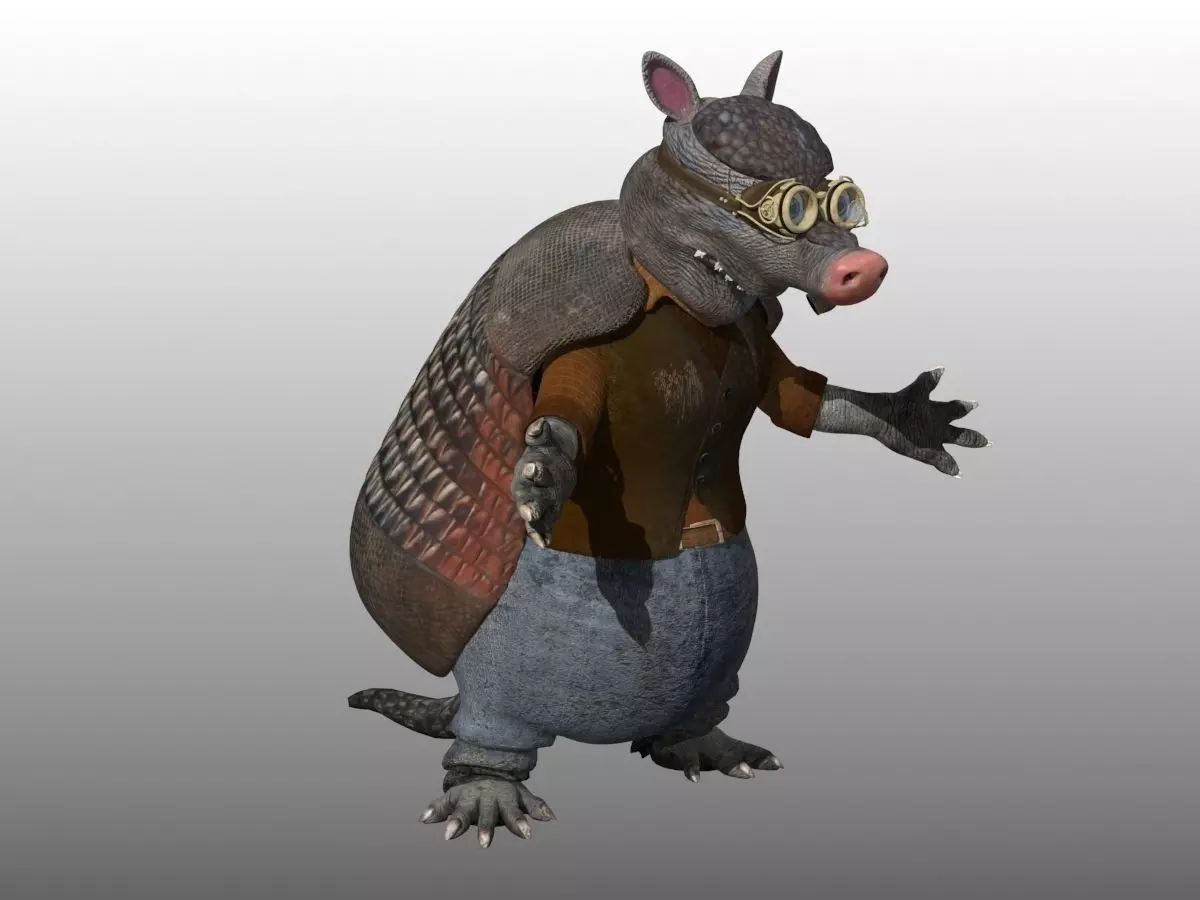 Armadillo Creature Low-poly 3D model_7