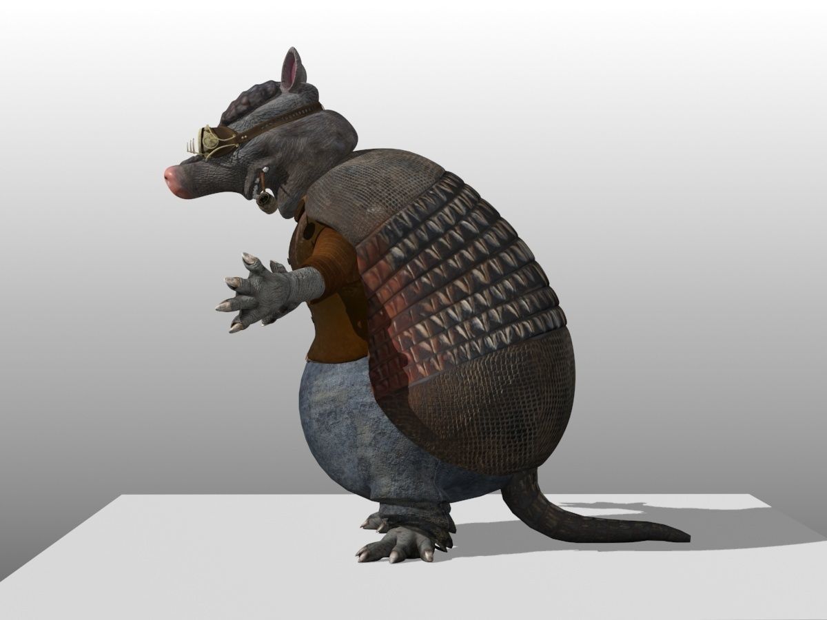 Armadillo Creature Low-poly 3D model_9