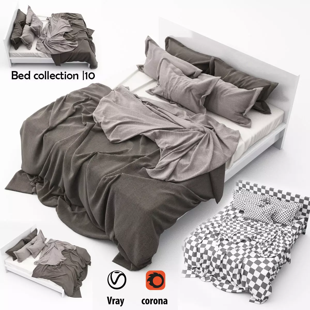 Bed Collection 10 3D model_0
