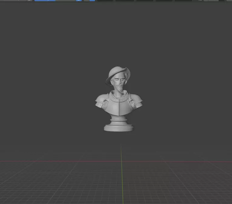 Don Quixote Anime Stylized Bust 3D print model
