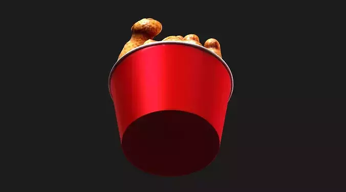 Fried Chicken Bucket 3D model 6