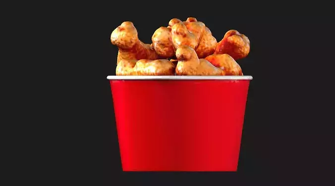 Fried Chicken Bucket 3D model