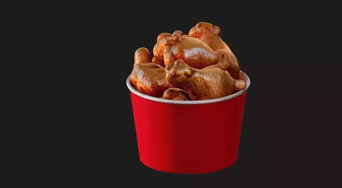 Fried Chicken Bucket 3D model 4