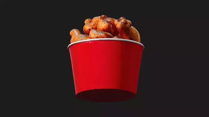 Fried Chicken Bucket 3D model 7