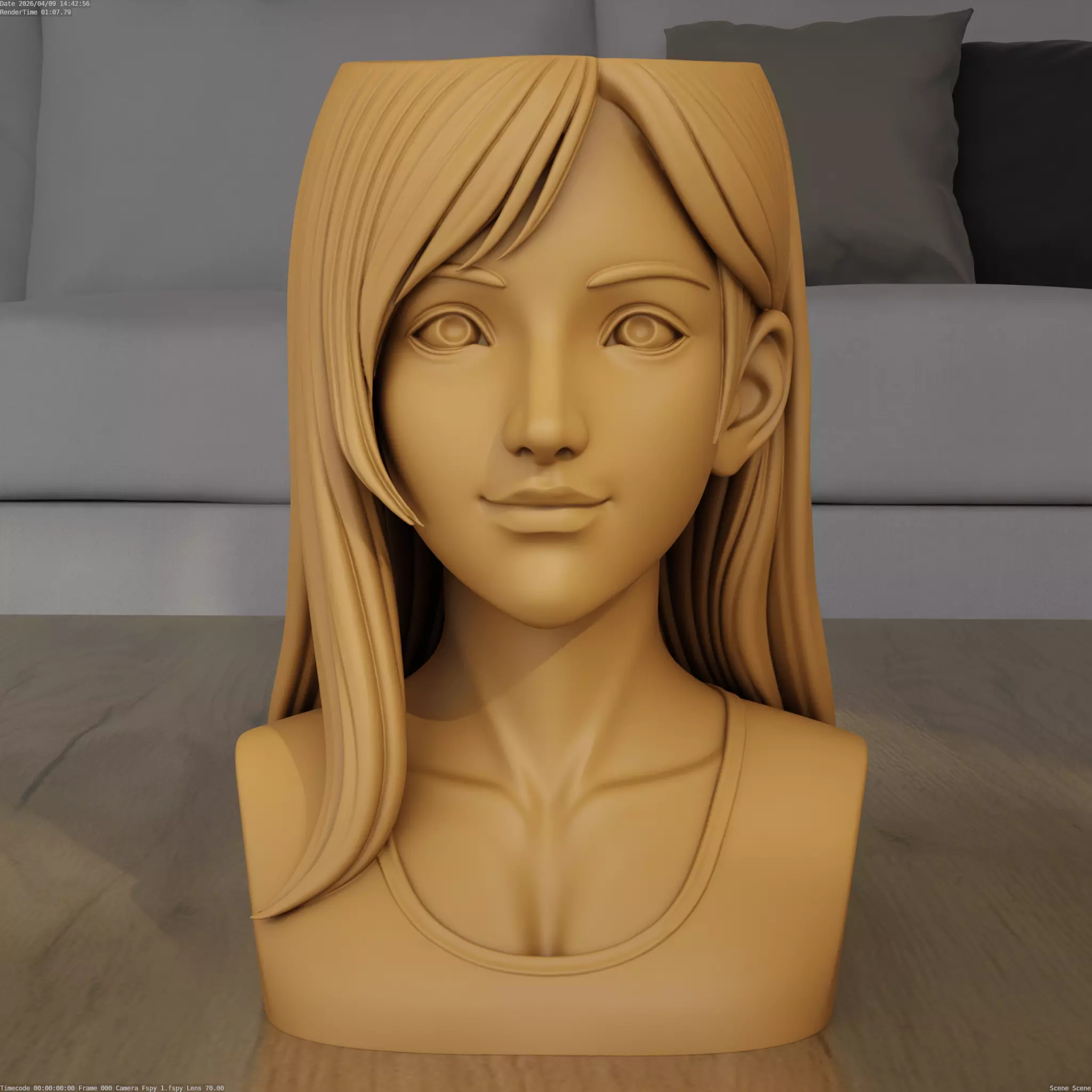 Beautiful Girl Bust Planter STL Model 3D print model
