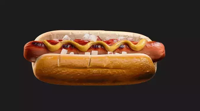 Classic American Hot Dog 3D model