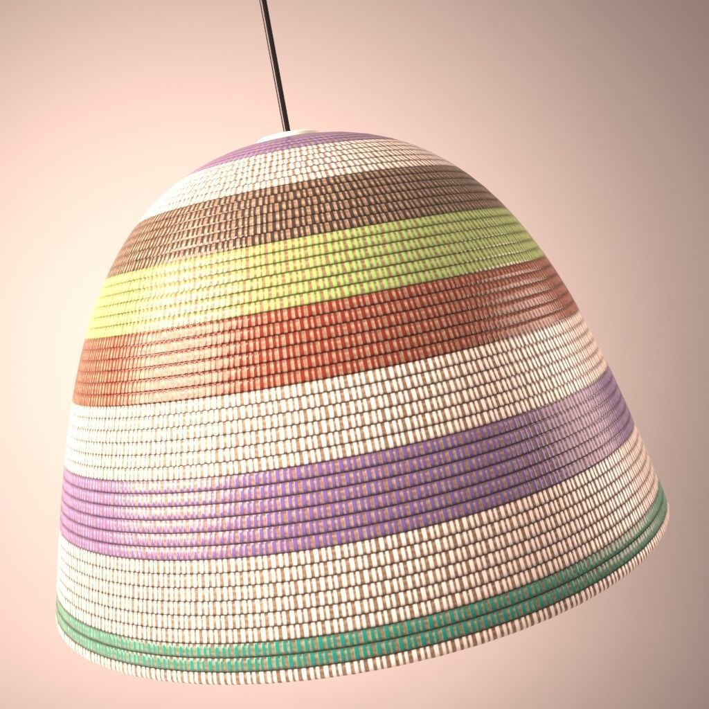 Stephen Burks Man Made Single Basket Lamp 3D model_5