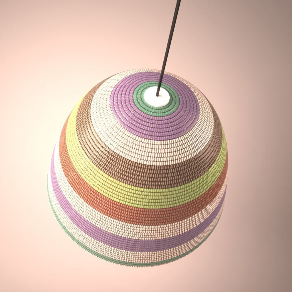 Stephen Burks Man Made Single Basket Lamp 3D model_4
