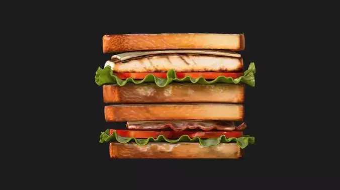 Club Sandwich 3D model 2