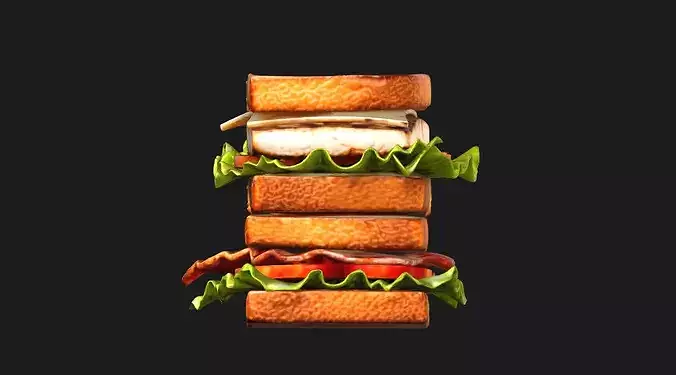 Club Sandwich 3D model 7