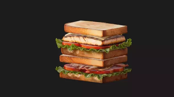Club Sandwich 3D model 3