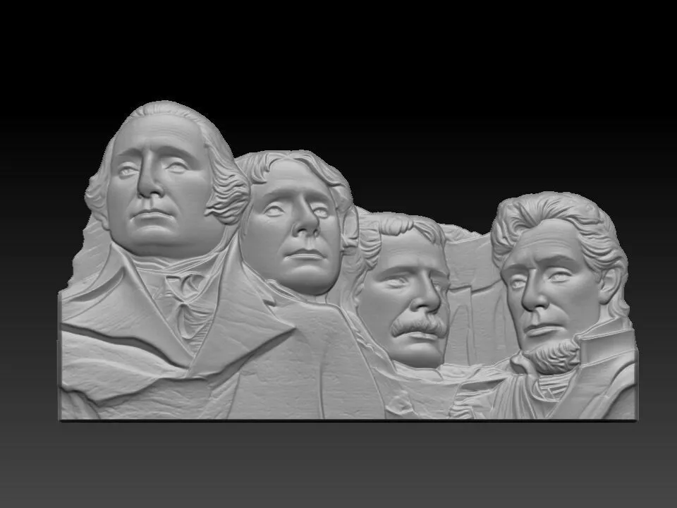 Mount Rushmore Relief - High-Poly Digital Sculpture 3D print model