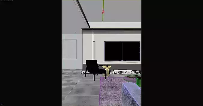 Living and dining room 3D model 5