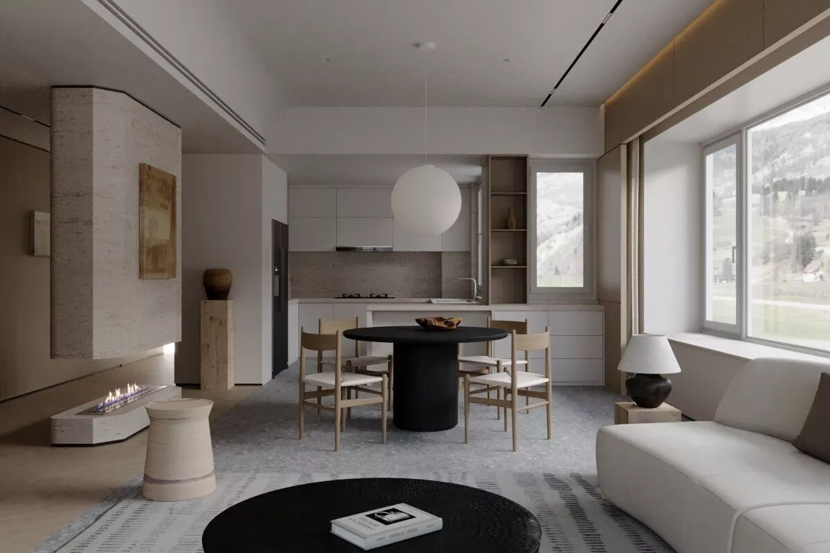 Living and dining room 3D model