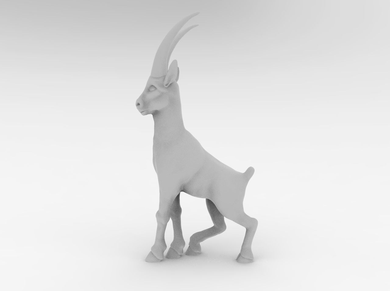 Decoration mountain goat 3D print model_1