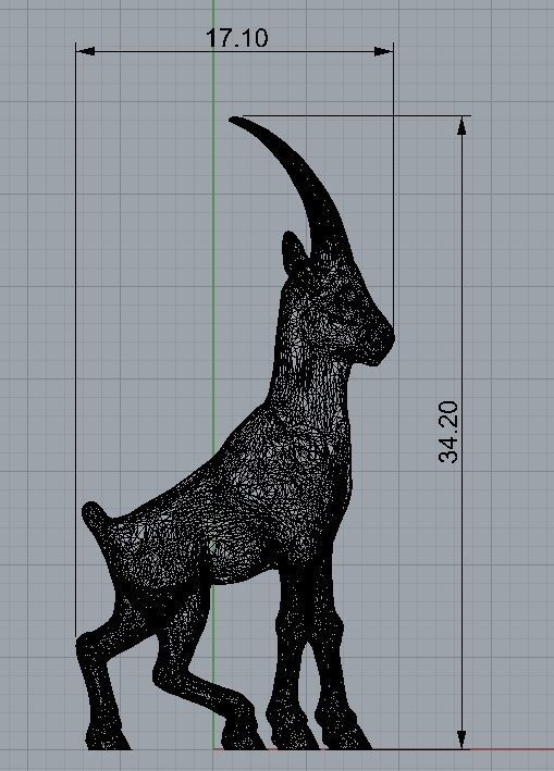Decoration mountain goat 3D print model_3