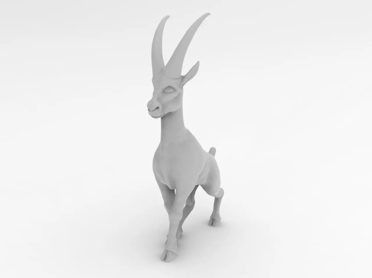 Decoration mountain goat 3D print model_0
