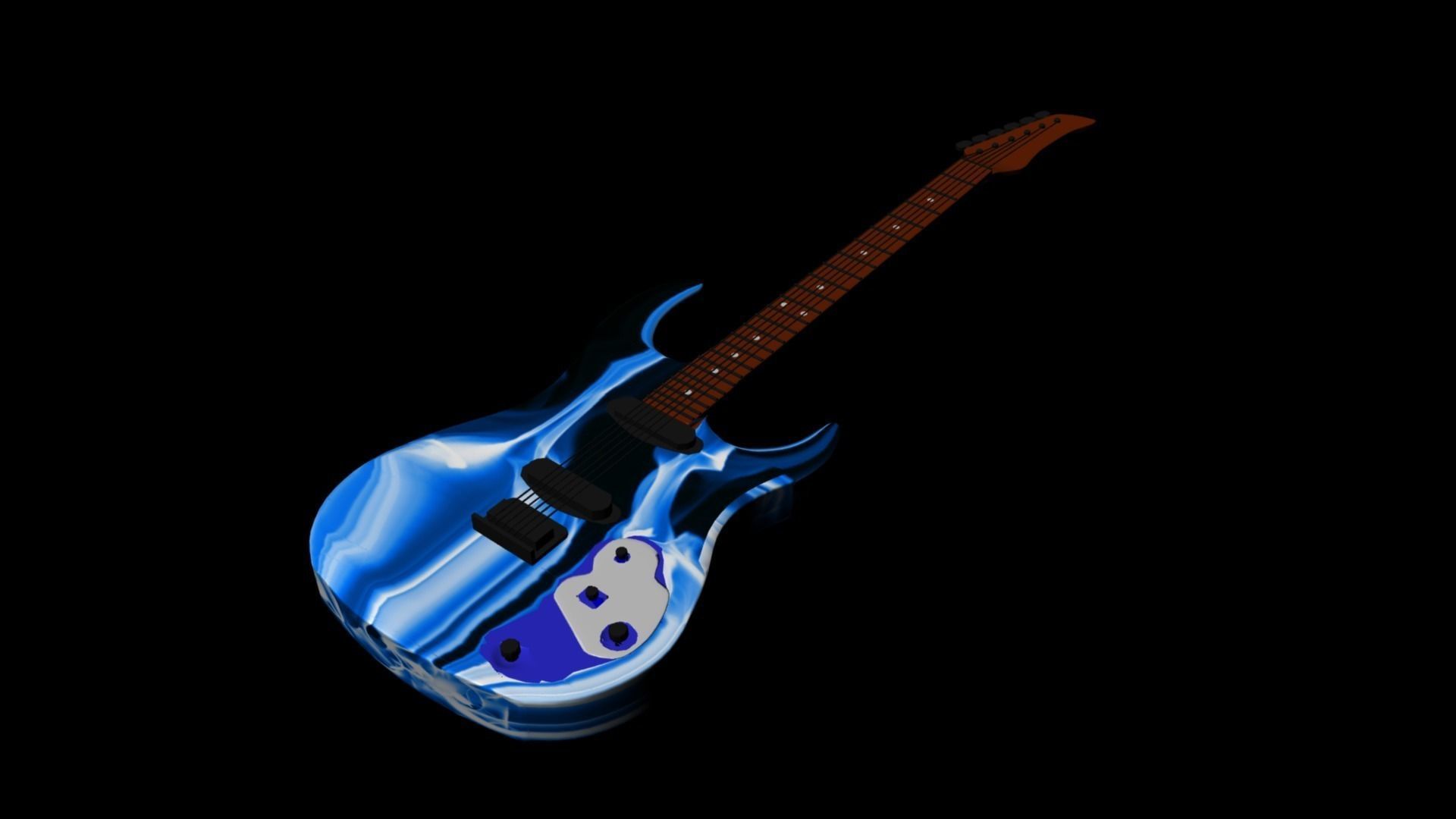 electric guitar Free low-poly 3D model_0