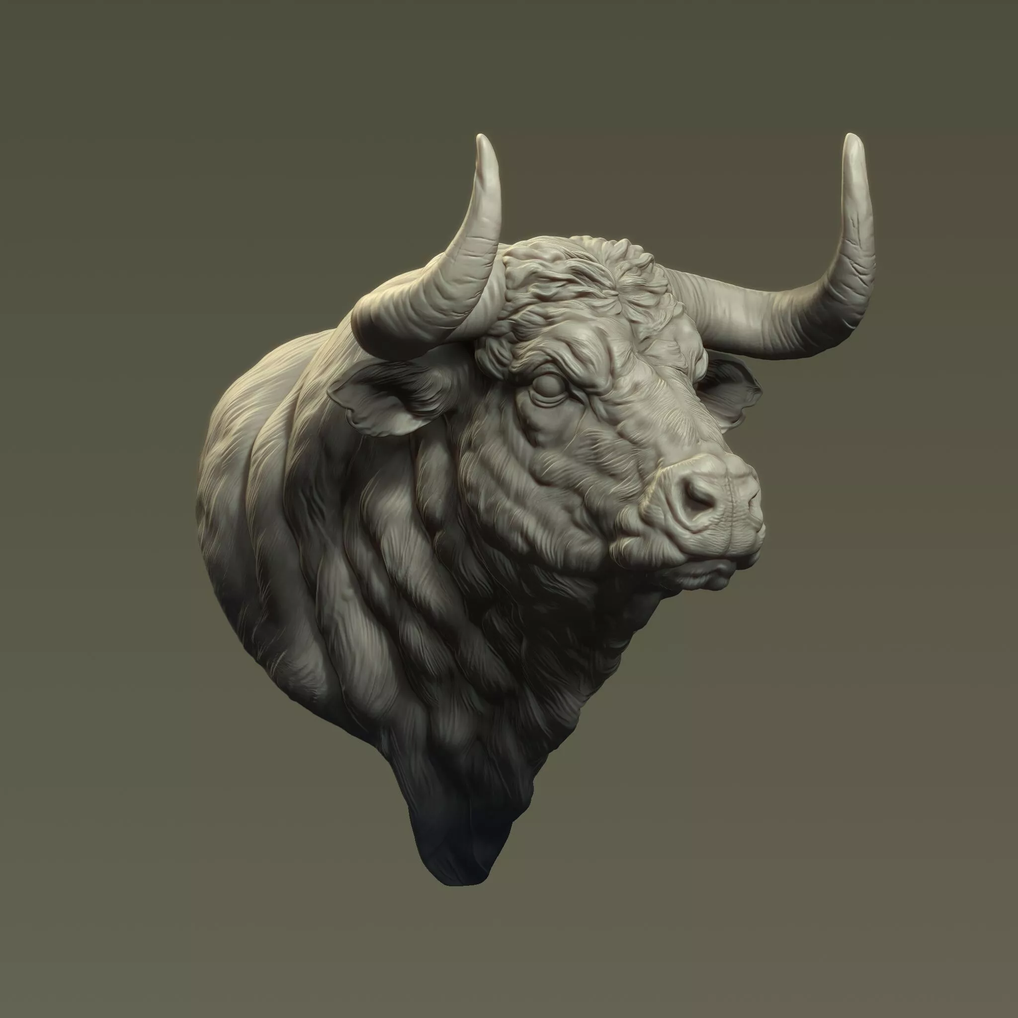 Titan Bull Head Wall Sculpture Ultra Realistic Animal Bust STL 3D print model