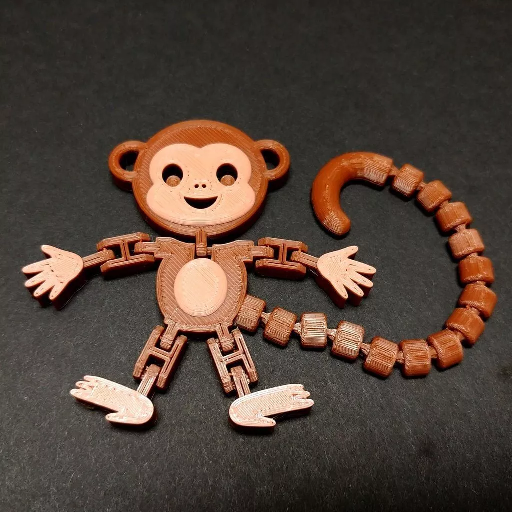 Articulated Flexi Monkey STL 3D print model