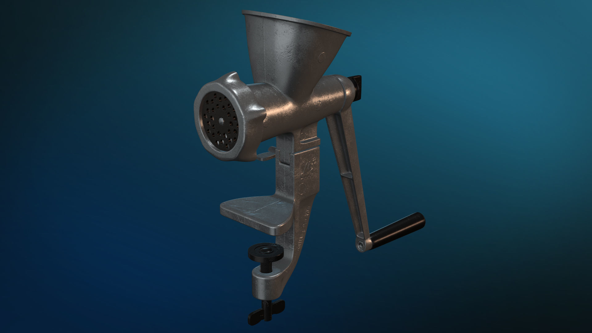 Meat grinder Low-poly 3D model_2
